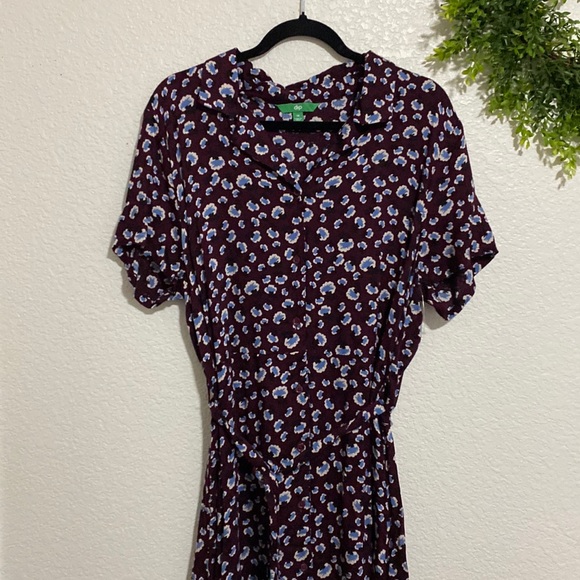 Dip Maroon Floral Short Sleeve Maxi Dress - Picture 1 of 8
